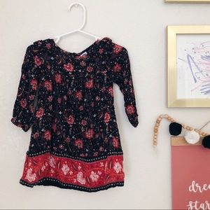 6-12 months 🌿 floral black shift dress